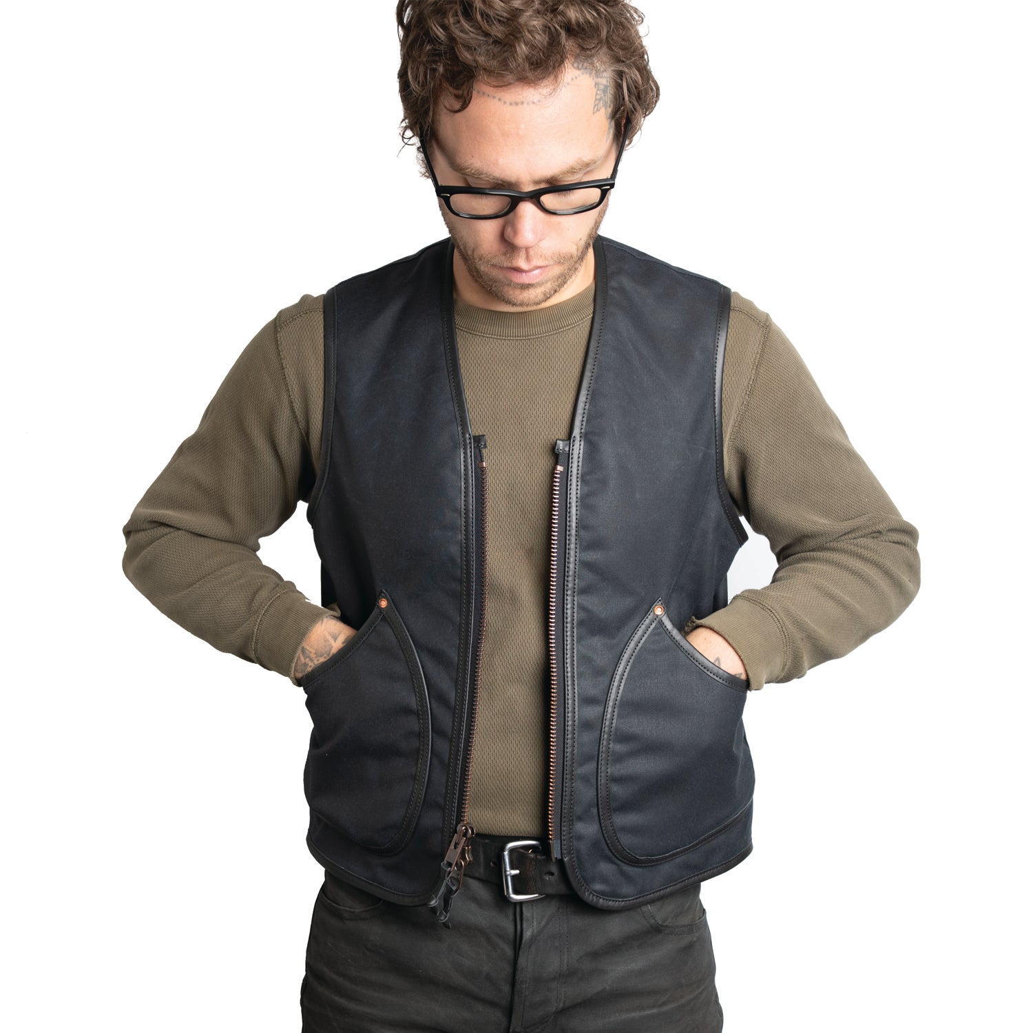 Black Wool Lined Huron Vest