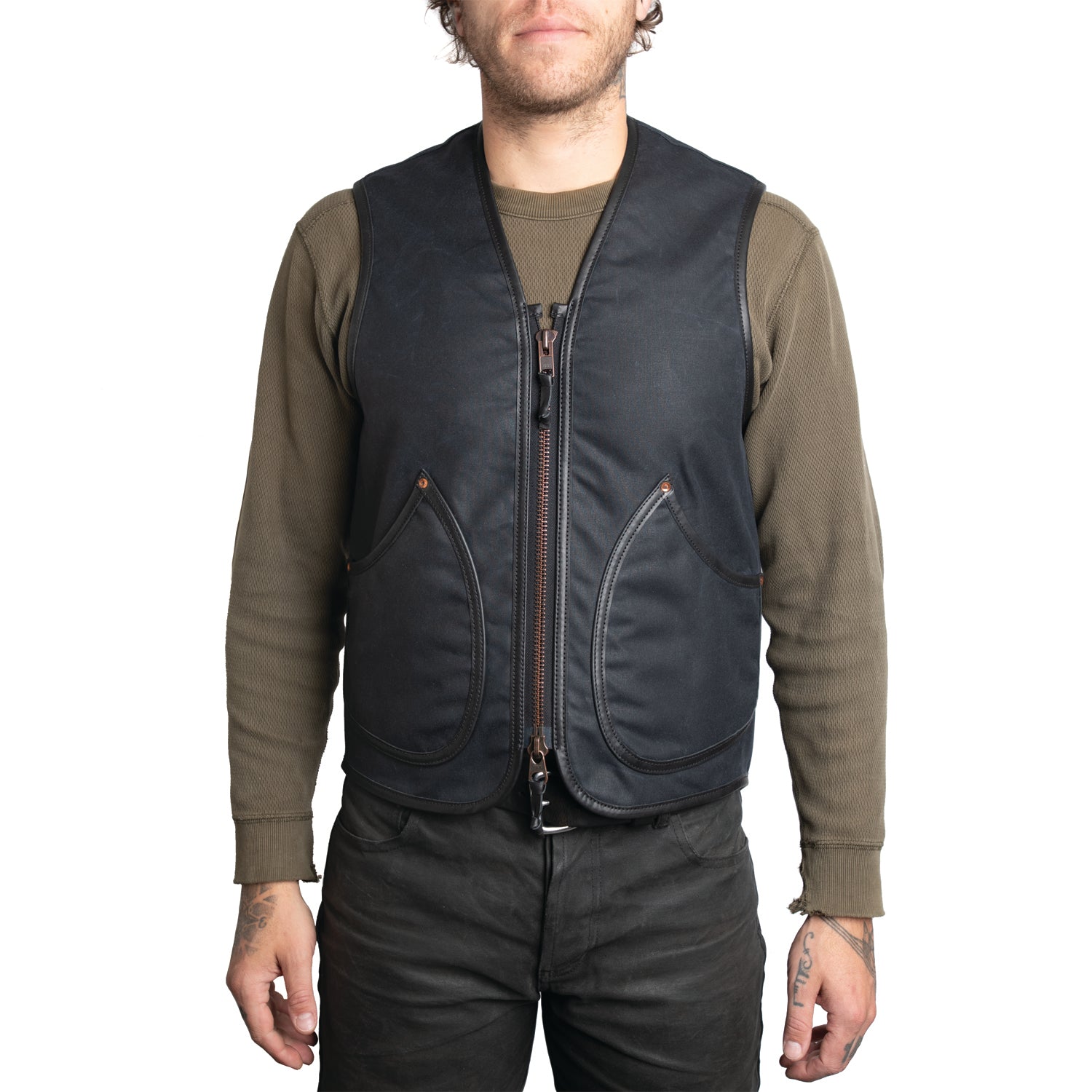 Black Wool Lined Huron Vest