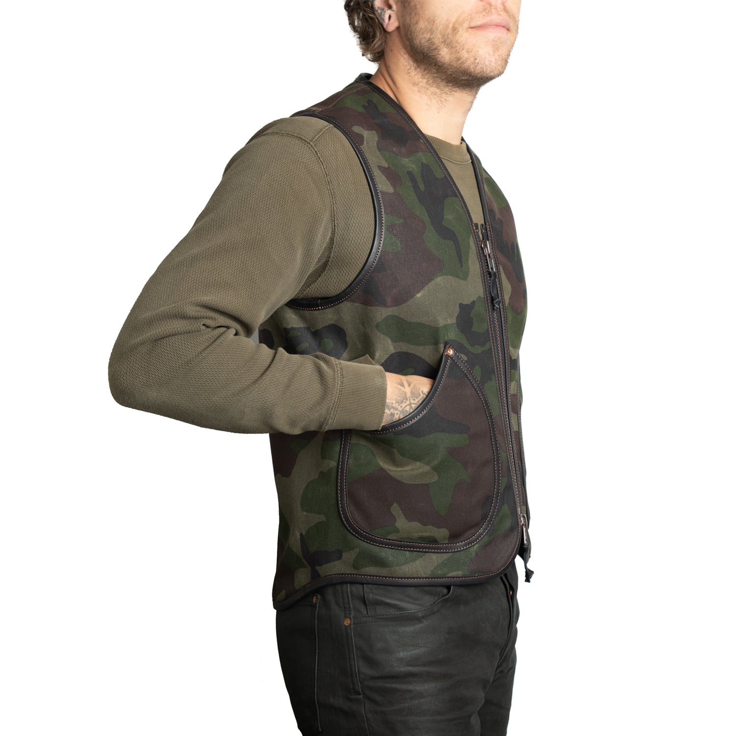 Camo Moleskin Lined Huron Vest