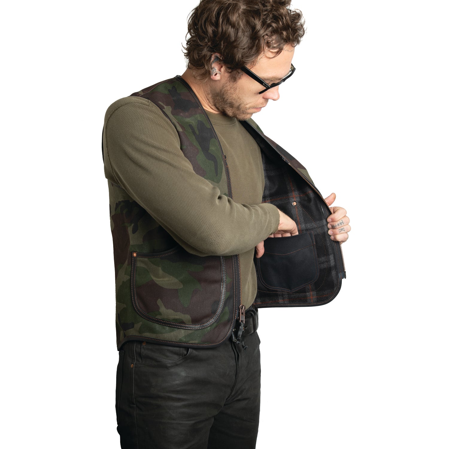 Camo Wool Lined Huron Vest