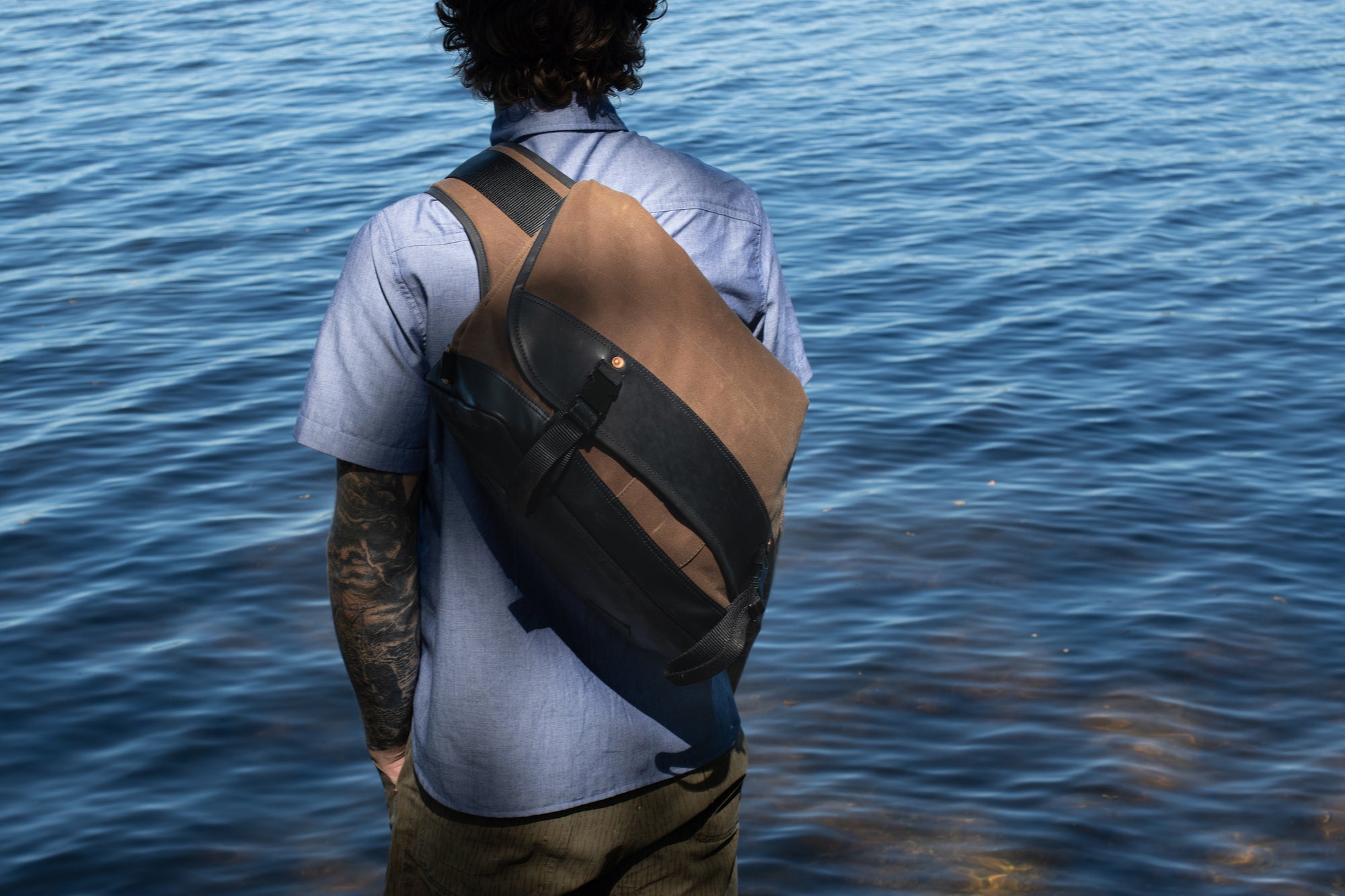 Brown Courier Messenger Bag