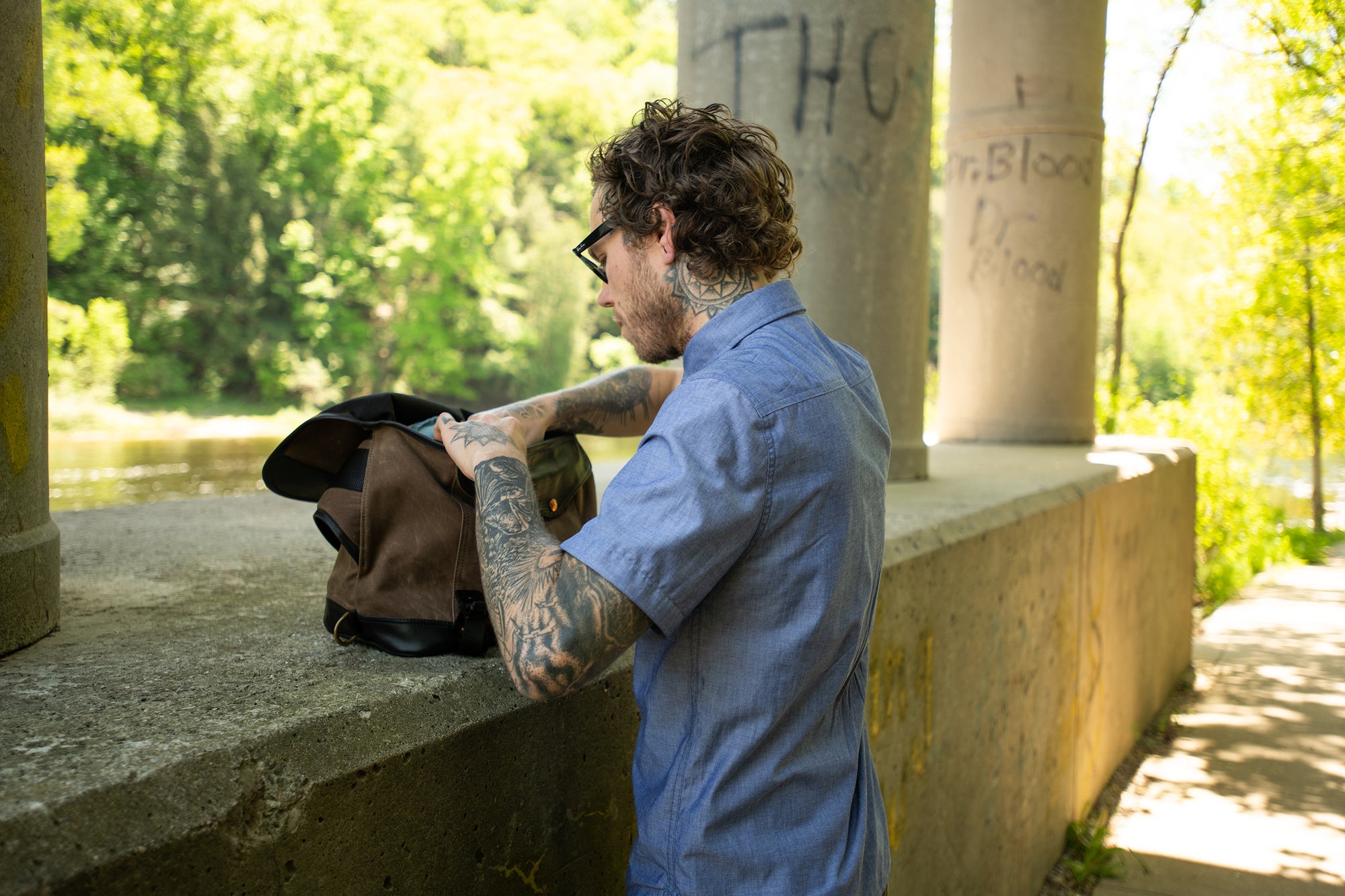 Brown Courier Messenger Bag