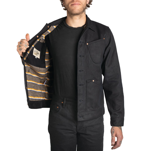 新品半額 SANDINISTA Reversible Inner Jacket Lined Black Waxed Canvas Jacket - Sidnaw Company