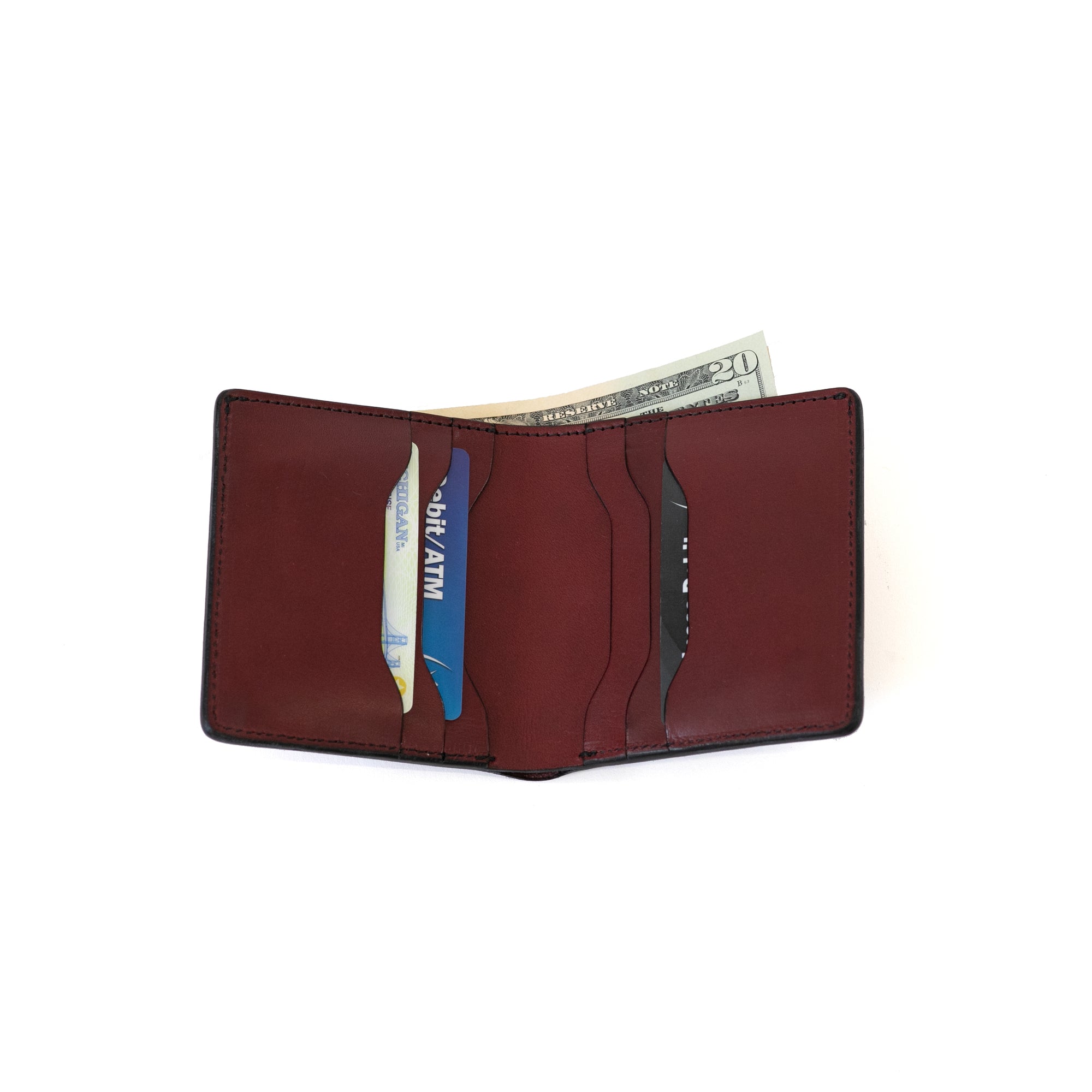 Oxblood Bifold Leather Wallet