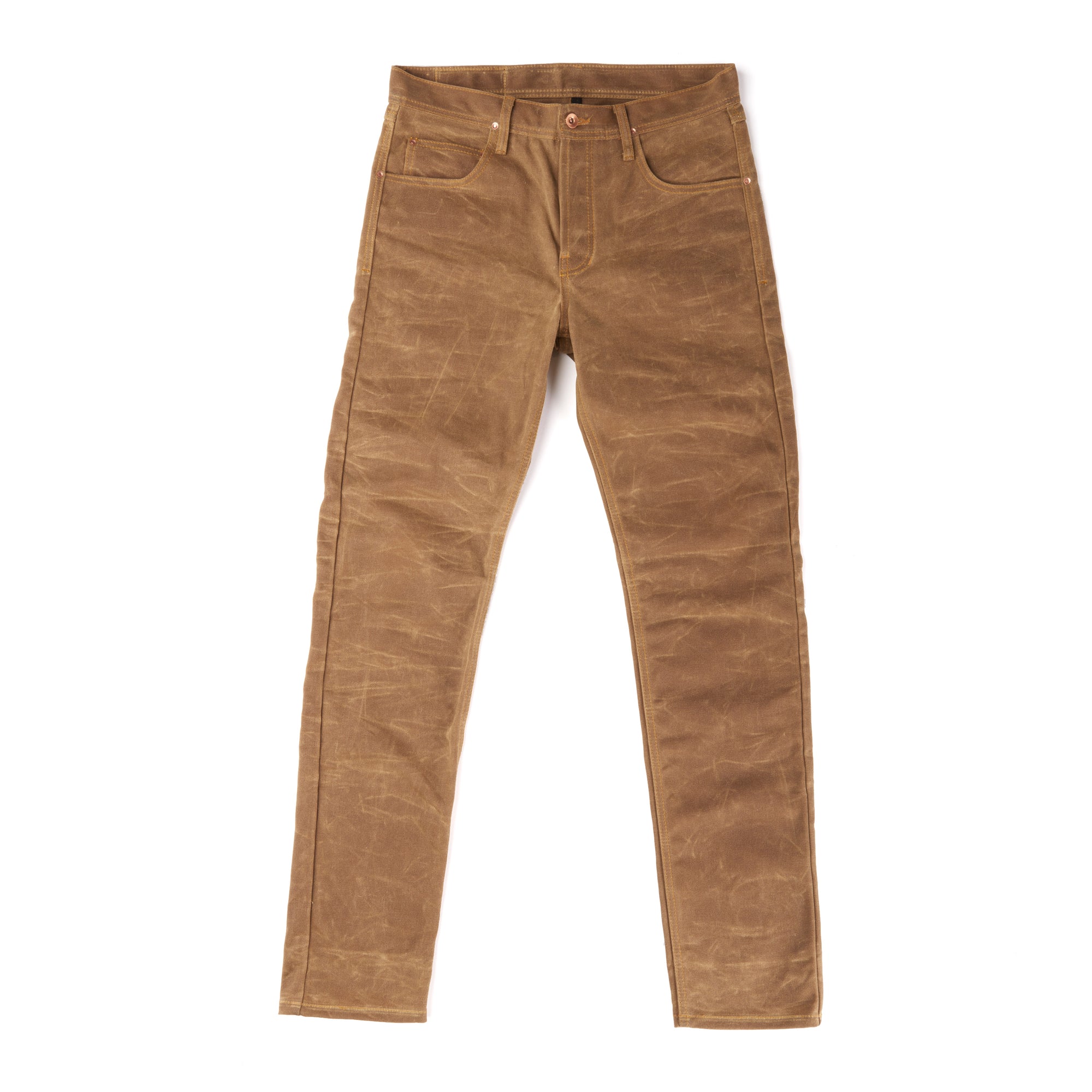 Brown Double Front Waxed Canvas Pant